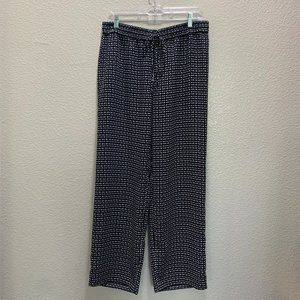 Loft Pull On Dressy Dot Straight Leg Pants Medium